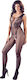 Mandy Mystery Fishnet Catsuit & Integrated Lace Body Sexy Bodystockings with Open Crotch Black