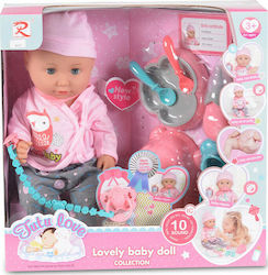 Moni Baby-Puppen-Set Μωρό με Αξεσουάρ Φαγητού für 3+ Jahre 36 cm.