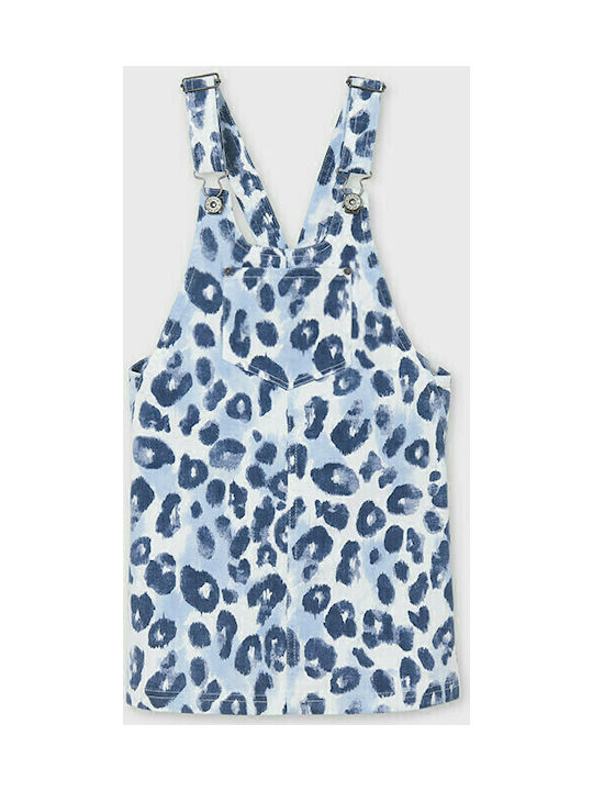 Mayoral Kids Skirt Overalls Leopard Print Blue