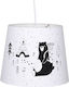 Funna Baby Kids Fabric Single Ceiling Light Lets Go Grey 60W 30x26cm