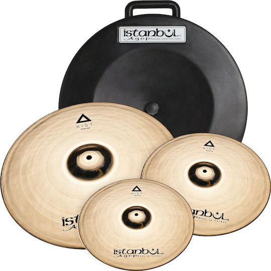 Istanbul Cymbals' Set with Carrying Case Agop Xist Brilliant Cymbal Set (14" Hi-Hat, 16" Crash, 20" Ride)