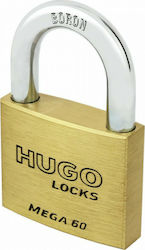 Hugo Locks Mega 30 Steel Padlock Brass with Key 30mm 1pcs