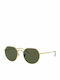 Ray Ban Jack Unisex Sonnenbrille mit Gold Metall Gestell und Grün Linse RB3565 919631