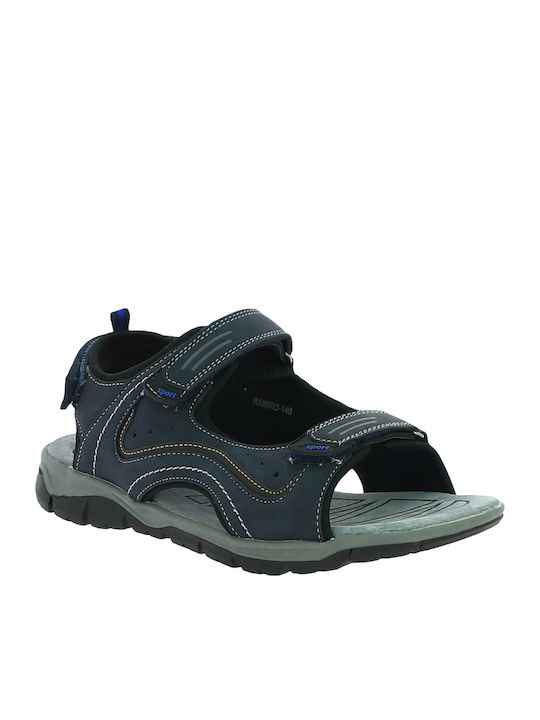 Antrin Men's Leather Sandals Blue RAMIRO-130