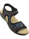 Damen Anatomische Flache Sandalen Schwarz