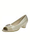 B-Soft Leder Peeptoe Pumps mit Chunky flachem Absatz Beige