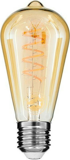 GloboStar LED-Lampe 6W 145mm für Fassung E27 und Form ST64 Warmes Weiß 490lm Dimmbar