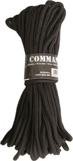 Mil-Tec Rope with Diameter 5mm and Length 15m Rope 5mm 15m Black