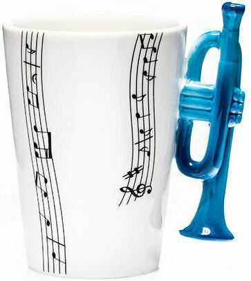 Gadget Master Muzicală cu mâner Trompetă Cana Ceramică Albastru 250ml