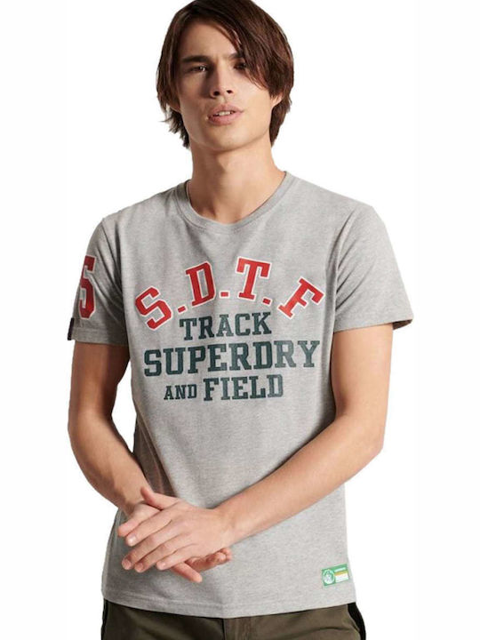 Superdry Track & Field Graphic T-shirt Bărbătesc cu Mânecă Scurtă Gri