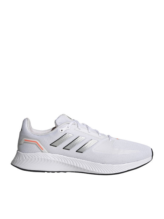 Adidas Run Falcon 2.0 Ανδρικά Αθλητικά Παπούτσια Running Cloud White / Silver Metallic / Solar Red