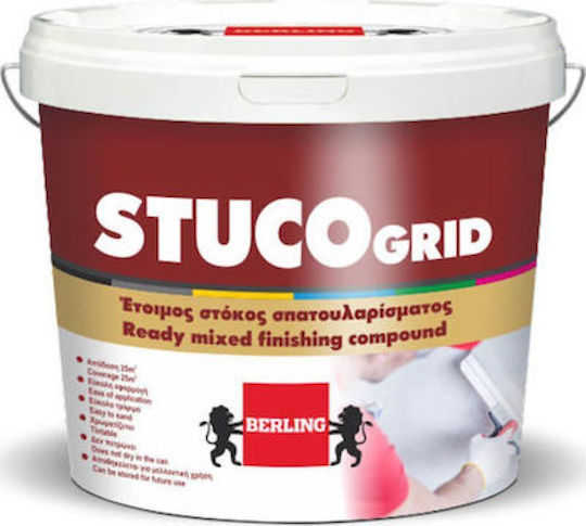 Berling Stuco Grid Στόκος Γενικής Χρήσης Έτοιμος Ειδικός Σπατουλαρίσματος 20kg