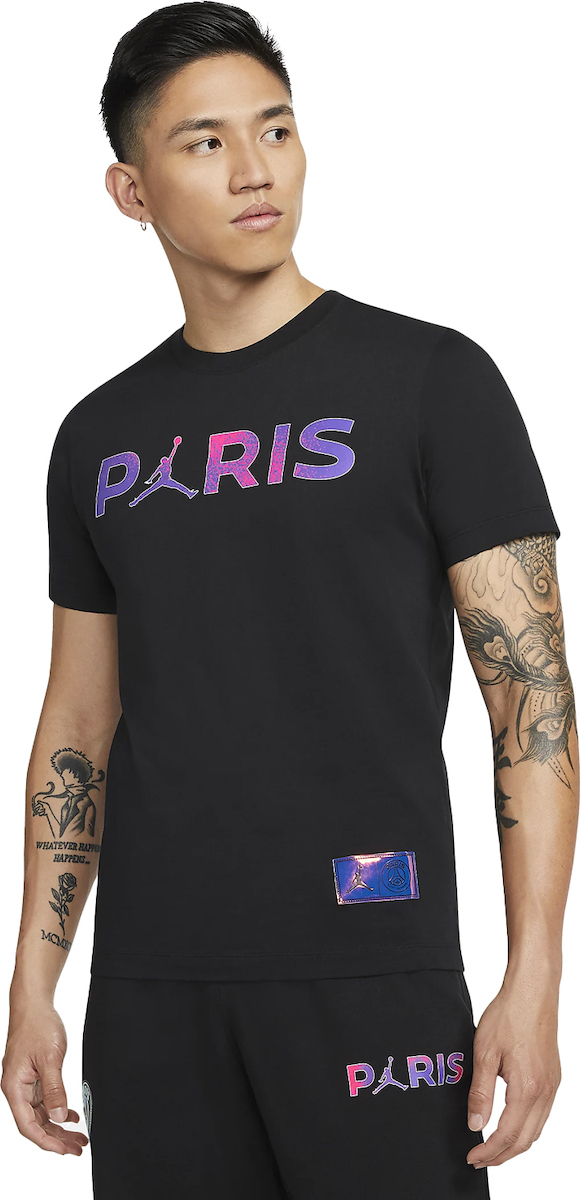 Nike Jordan x PSG Wordmark Ανδρικό T-shirt Μαύρο Με Στάμπα CZ0797-010 ...