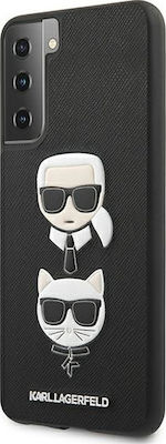 Karl Lagerfeld Hardcase Saffiano Ikonik Karl&Choupette Head Synthetic Back Cover Black (Galaxy S21+ 5G)