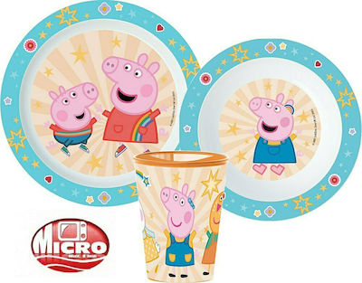 Stor Feeding Set Peppa Pig made of Plastic Multicolour 3pcs for 2+ months