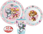 Stor Set Essgeschirr Paw Patrol aus Kunststoff Rosa 3Stück für 2+ Monate