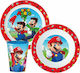 Stor Feeding Set Super Mario made of Plastic Red 3pcs for 2+ months