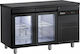 Inomak Английски превод: Stainless Steel Refrigerator Counter 224лт with 2 Glass Doors and Cooling Machine 0/+10°C L134.5xW60xH87.5см PΜRB99/GL