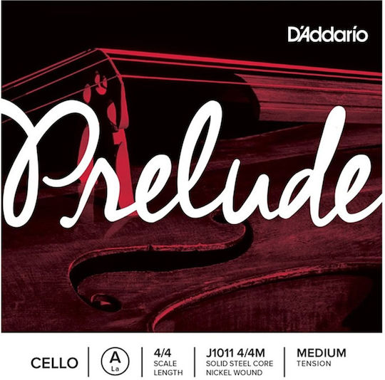 Daddario Single Steel String for Cello 3/4 / 4/4 Prelude Cello 4/4 Medium A (La)