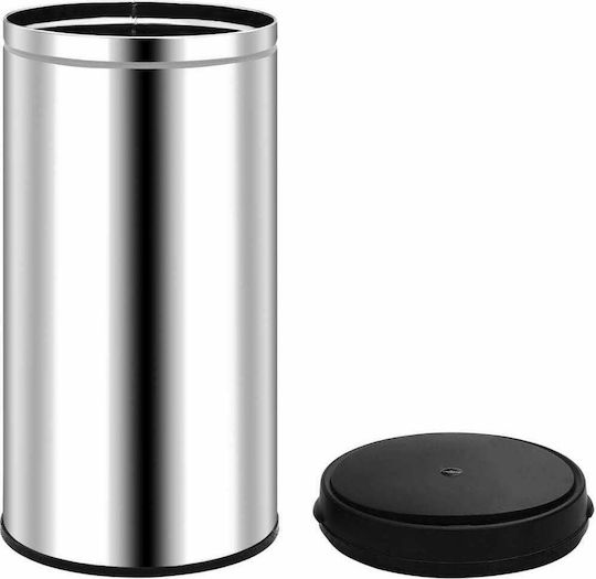 vidaXL vidaXL Mülleimer Aus Edelstahl Mit Sensor Silber 70l