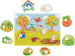 Wooden Kids Peg Puzzle Στον Κήπο for 2++ Years 8pcs Goki