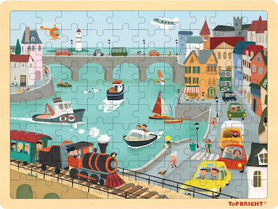 Wooden Kids Puzzle City Traffic for 4++ Years 100pcs Top Bright