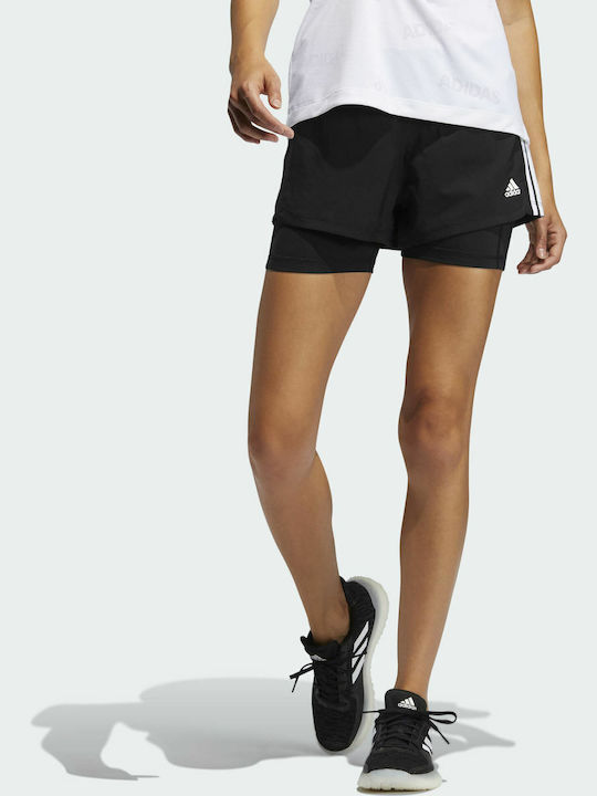 Adidas Pacer 3-Stripes Αθλητικό Γυναικείο Σορτς Μαύρο