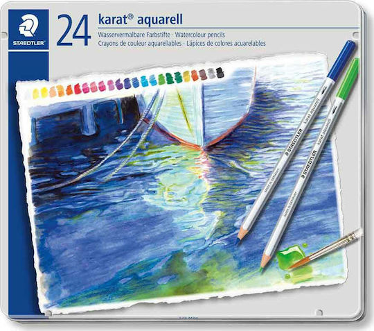 Staedtler Karat Aquarell Farbstift-Set Aquarell in einer Box 24Stück Packung von 1 Verpackungen