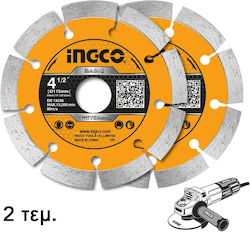 Ingco Δίσκος Κοπής Δομικών Υλικών 115mm