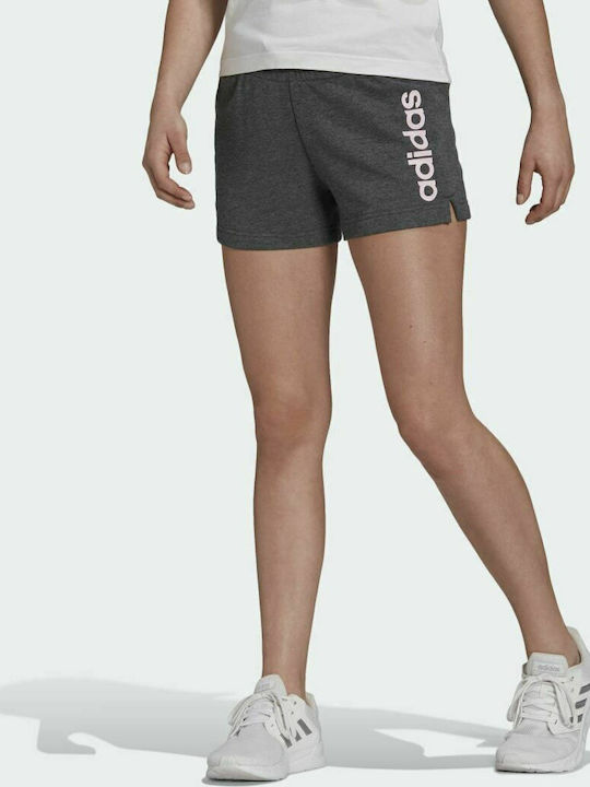 Adidas Essentials Slim Logo Αθλητικό Γυναικείο Σορτς Γκρι