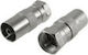 Anga F αρσ IEC TV θηλ Μετατροπέας F-Connector male σε Coaxial female Ασημί 1τμχ