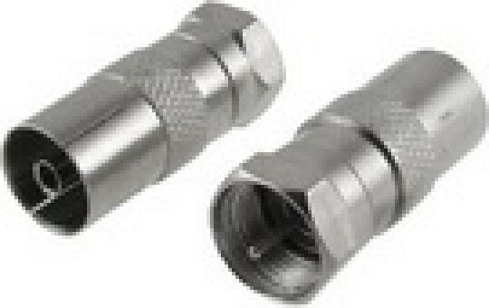 Anga F αρσ IEC TV θηλ Μετατροπέας F-Connector male σε Coaxial female Ασημί 1τμχ
