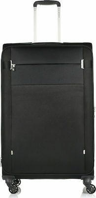 Samsonite Citybeat A760 Large Travel Suitcase Fabric Black with 4 Wheels Height 78cm.