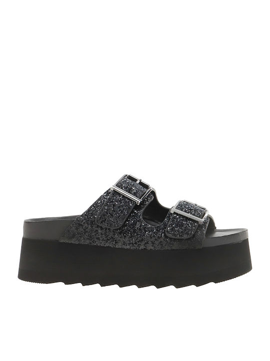 Women's Flat Sandals Flatforms in Black Color