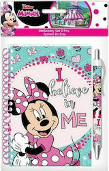 Διακάκης Minnie Mouse Set de Papetărie pentru Copii cu Caiet de Notițe și Stilou