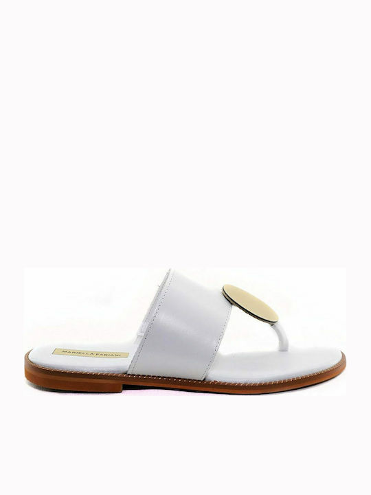 Mariella Fabiani 2011 Leather Women's Flat Sandals In White Colour