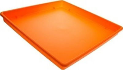 Viomes Linea 591 Τετράγωνο Πιάτο Γλάστρας σε Πορτοκαλί Χρώμα 19x19cm