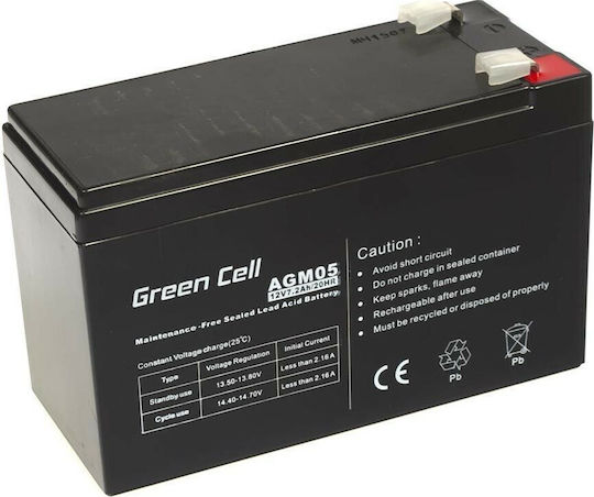 Green Cell Μπαταρία UPS με Χωρητικότητα 7.2Ah και Τάση 12V AGM05