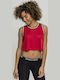 Damen Sommer Crop Top Ärmellos Rot