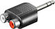 Pairdeer Конвертор 6.3mm мъжки към RCA 2x женски Черен 1бр 02.008.0021