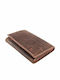 HU Large Leather Women's Wallet Classic Brown