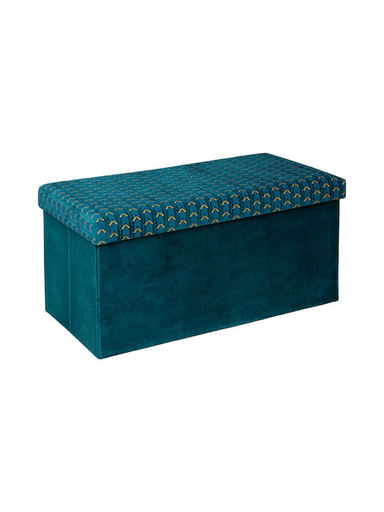 Hocker Bankhocker mit Stauraum Mit Samt bezogen Blau 1Stück 76x38x38cm