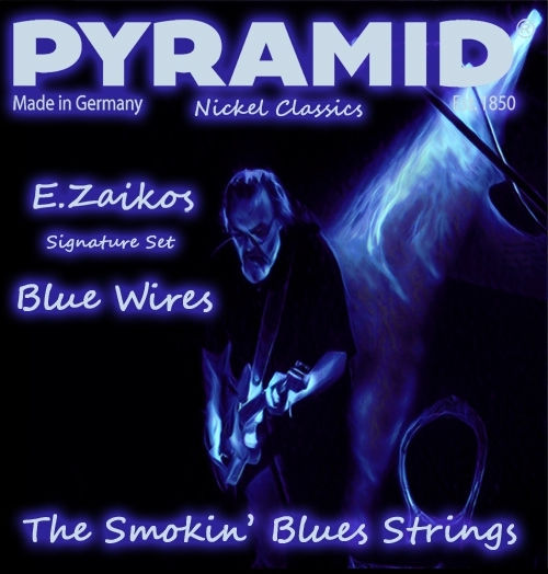 Pyramid Blue Wires Signature Set Elias Zaikos Pure Nickel Electric Guitar Strings 11 - 49