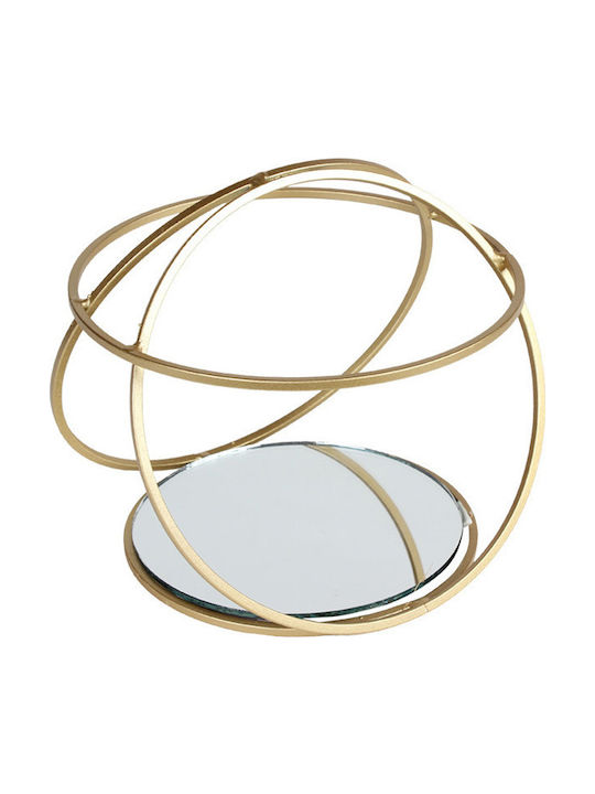 Keskor Round Metallic Decorative Platter Gold 18x18x17cm