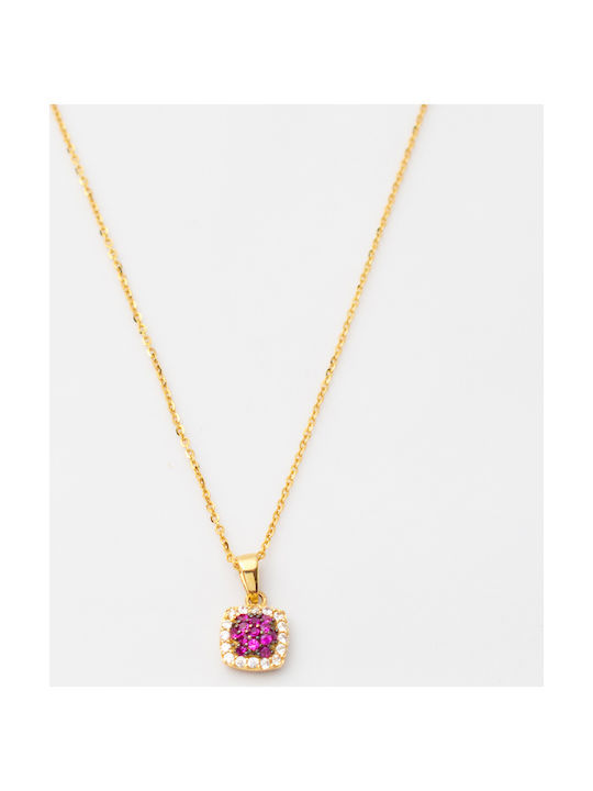 14K Gold Necklace with Zircon 049367