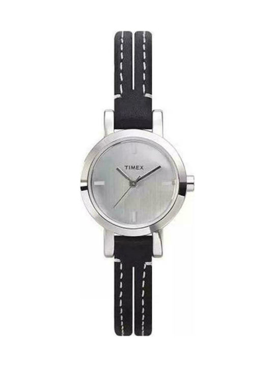 Timex Watch with Black Leather Strap