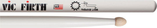 Vic Firth Hickory Drumsticks Drums Signature Series Thomas Lang with Tip Shape Drop in White Color