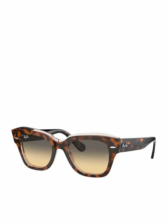 Ray Ban State Street Women's Sunglasses with Brown Tartaruga Plastic Frame and Brown Gradient Lens RB2186 1324/BG