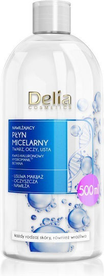 Delia Cosmetics Hyaluronic Acid Micellar Water Αφαίρεσης Μακιγιάζ Προσώπου 500ml