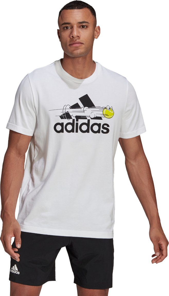 Adidas Tennis Graphic Αθλητικό Ανδρικό Tshirt Λευκό με Λογότυπο GN8058